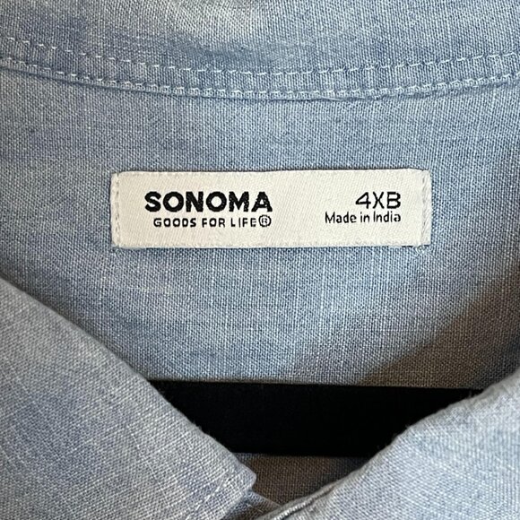 Sonoma Goods For Life Chambray Button-Down Shirt Size 4XB - Picture 2 of 6
